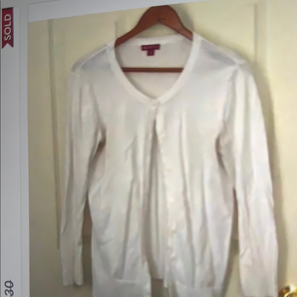 Merona White Cardigan Sweater Knit